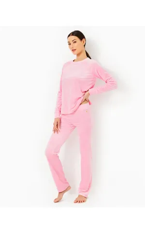 33" Dorsey Velour Pant Conch Shell Pink
