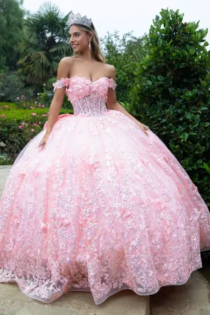 3D Butterfly Off Shoulder Ball Gown by GLS Gloria GL3526