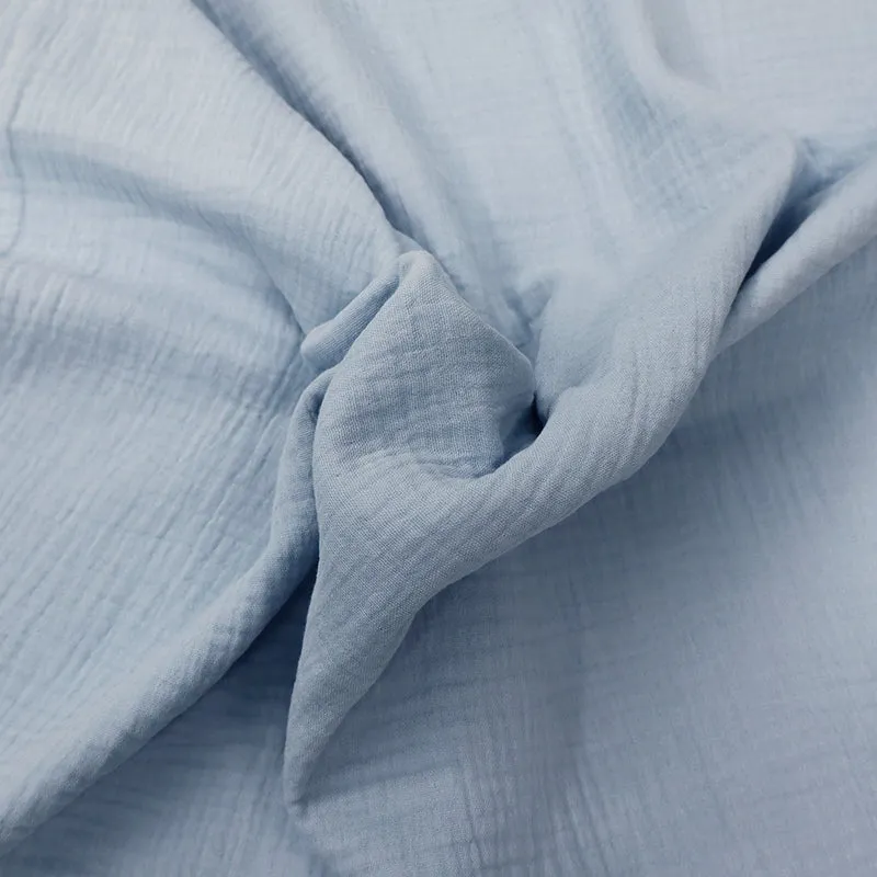 80CM REMNANT Cotton Double Gauze - Powder Blue