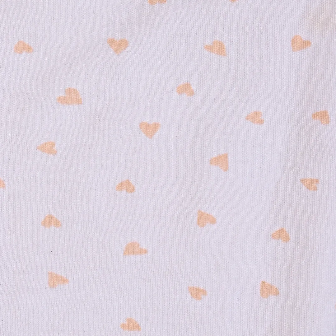Baby Pajama Set - White with Pink Hearts