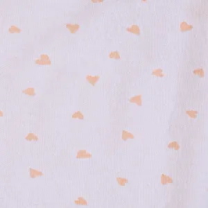 Baby Pajama Set - White with Pink Hearts