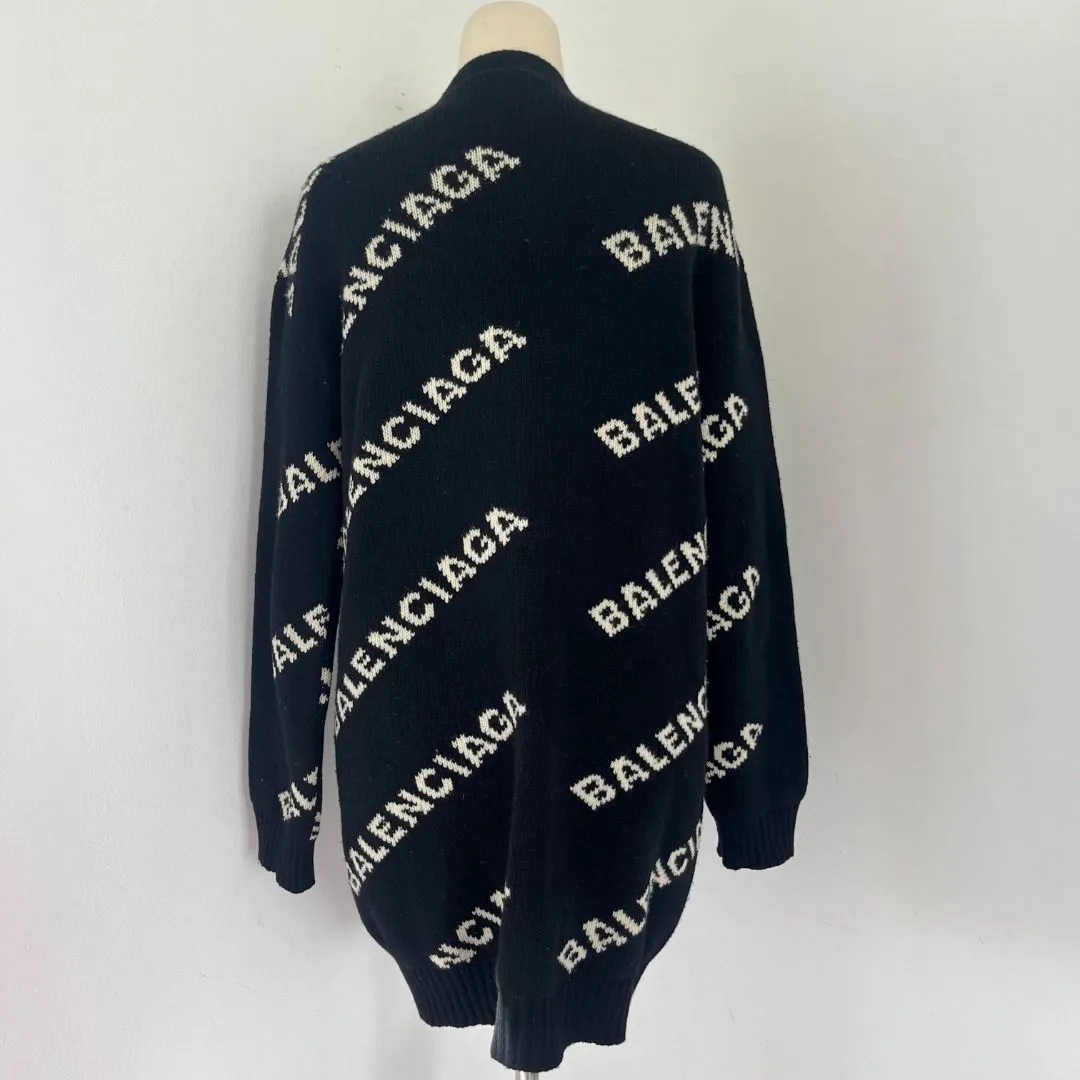 Balenciaga logo oversized knitted cardigan