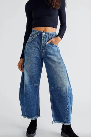 Barrel Cropped Wide Leg Jean