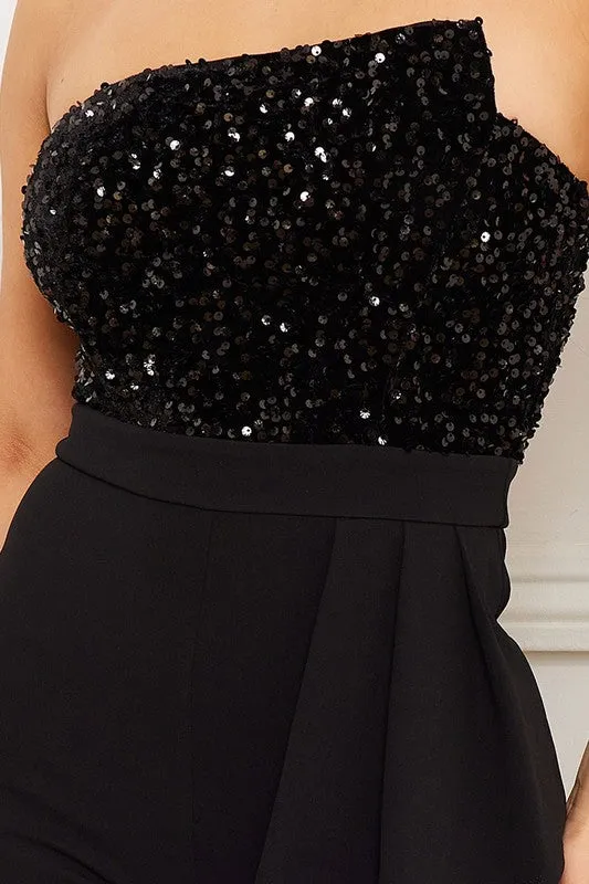 Black Multi Color Sequin Jumpsuit