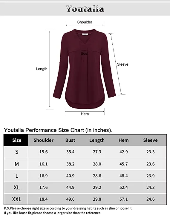 Blue Grey Womens 3/4 Cuffed Sleeve Chiffon Printed V Neck Casual Blouse Shirt Tops - Youtalia