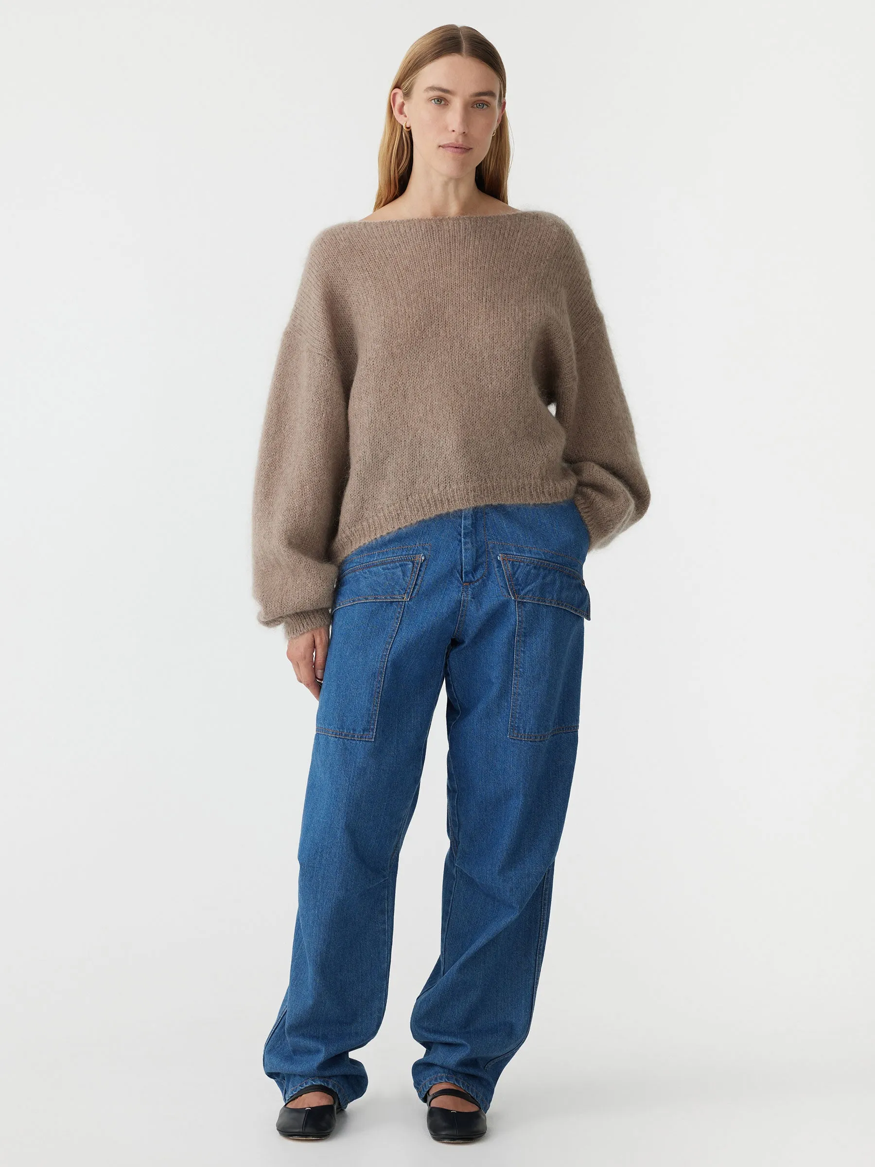 boxy mohair boatneck knit
