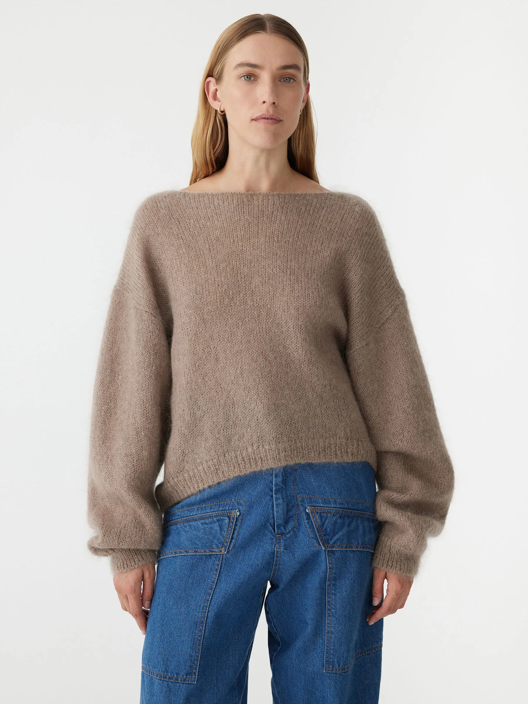 boxy mohair boatneck knit