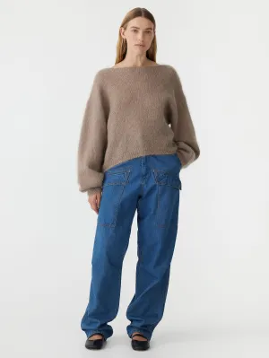 boxy mohair boatneck knit