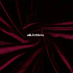 Burgundy Luxury Stretch Velvet Fabric _ Spandex Fabric
