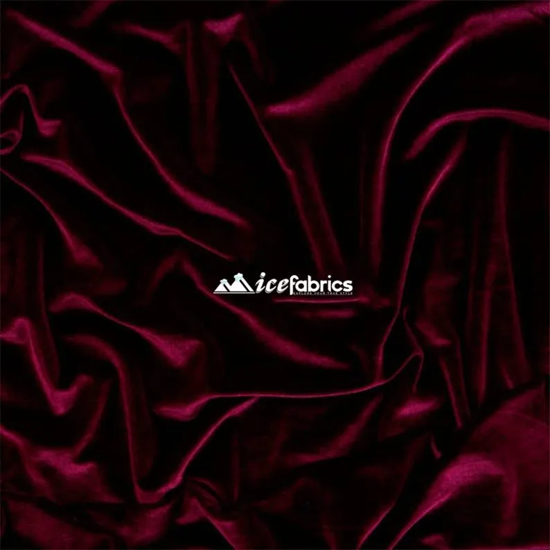 Burgundy Luxury Stretch Velvet Fabric _ Spandex Fabric