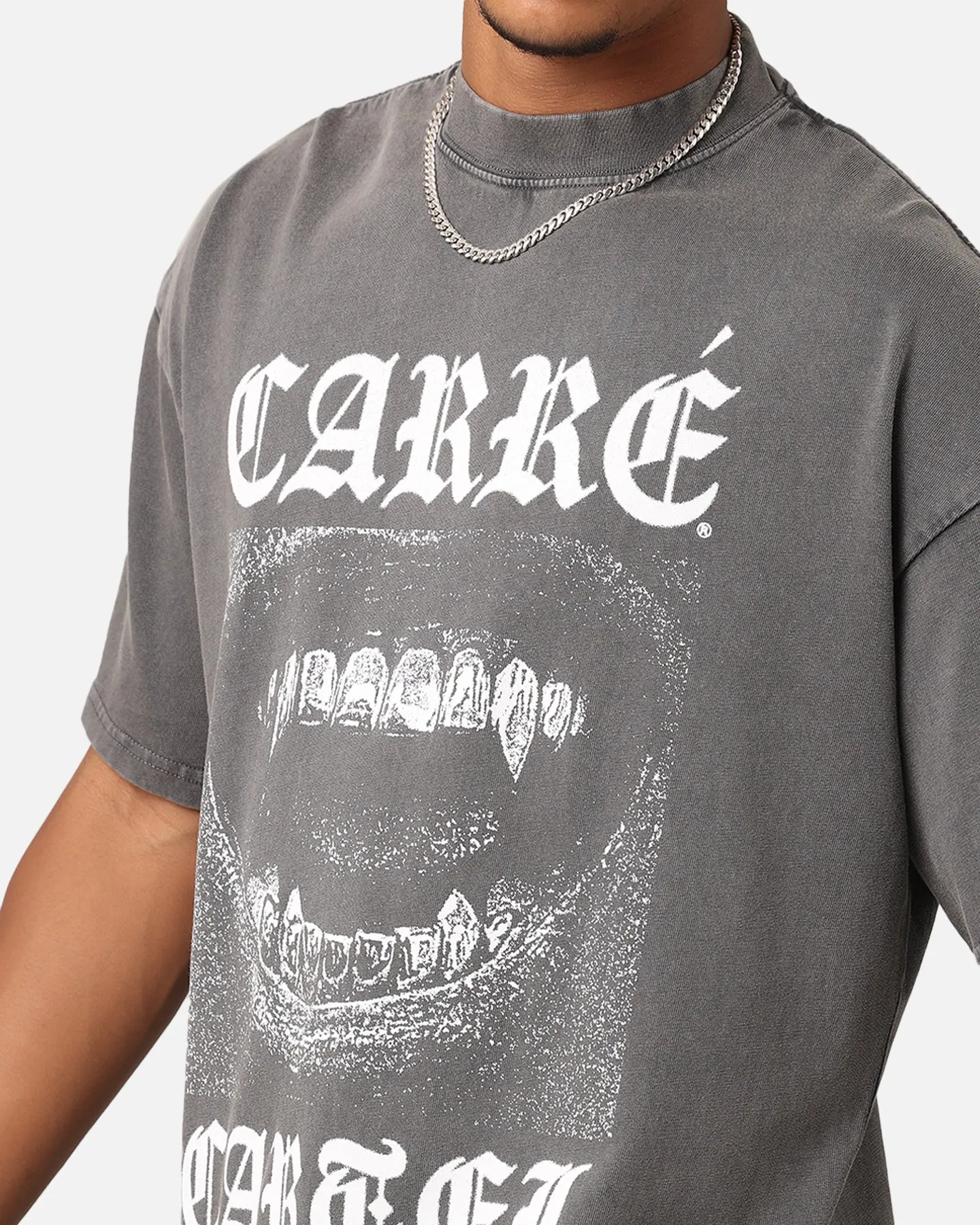 Carre Cartel Mock Neck T-Shirt Washed Charcoal