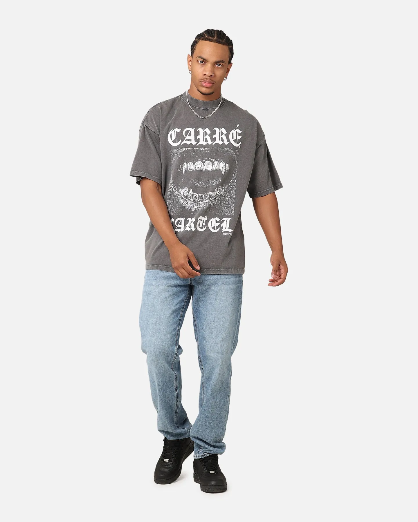 Carre Cartel Mock Neck T-Shirt Washed Charcoal