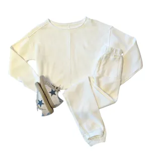 Celeste Fleece Jogger White