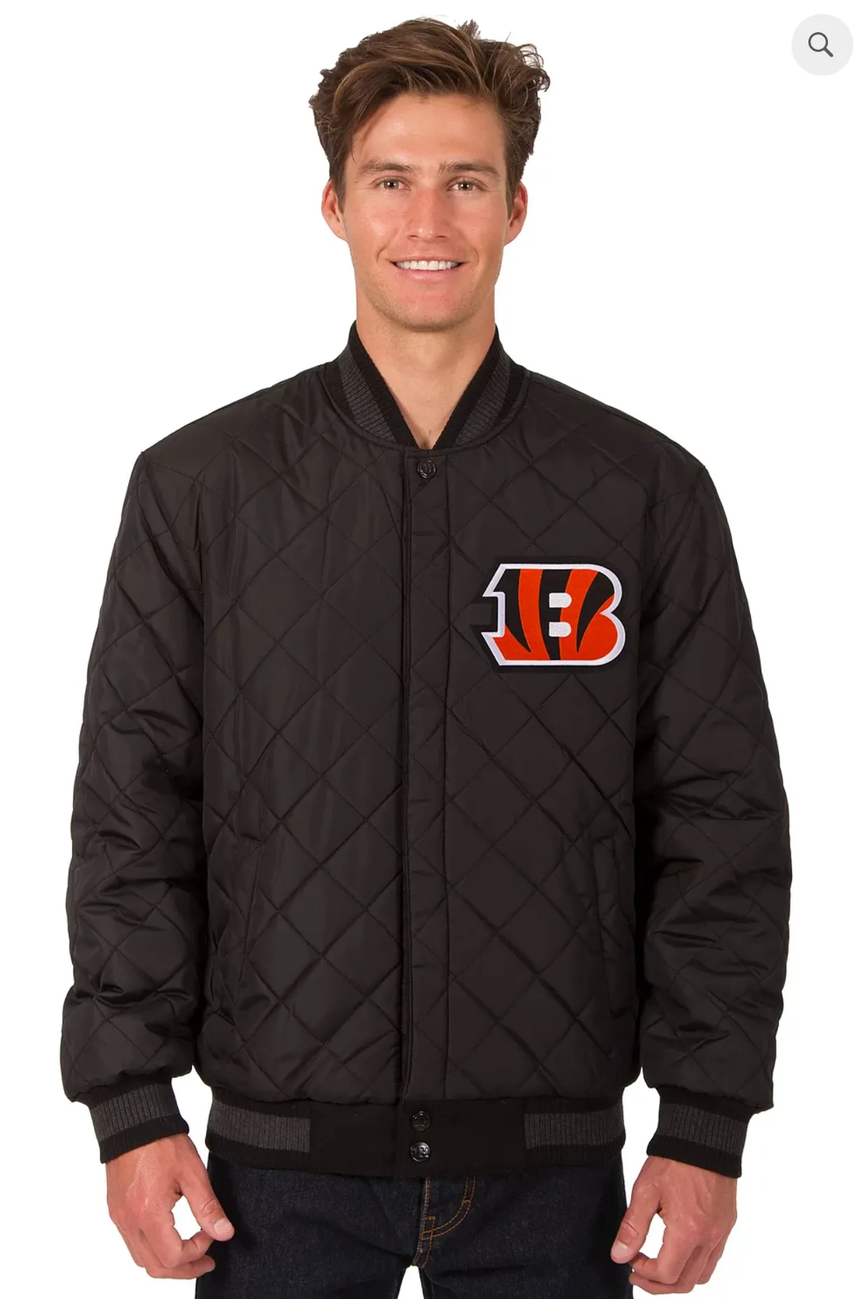 Cincinnati Bengals Reversible Varsity Jacket with Back Logo