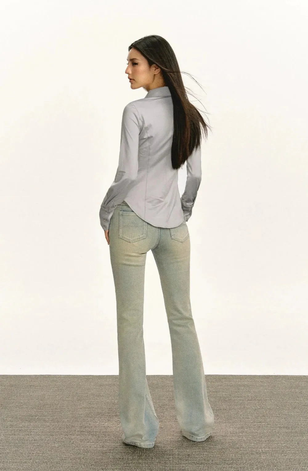 Classic Button-Up Long Sleeve Blouse