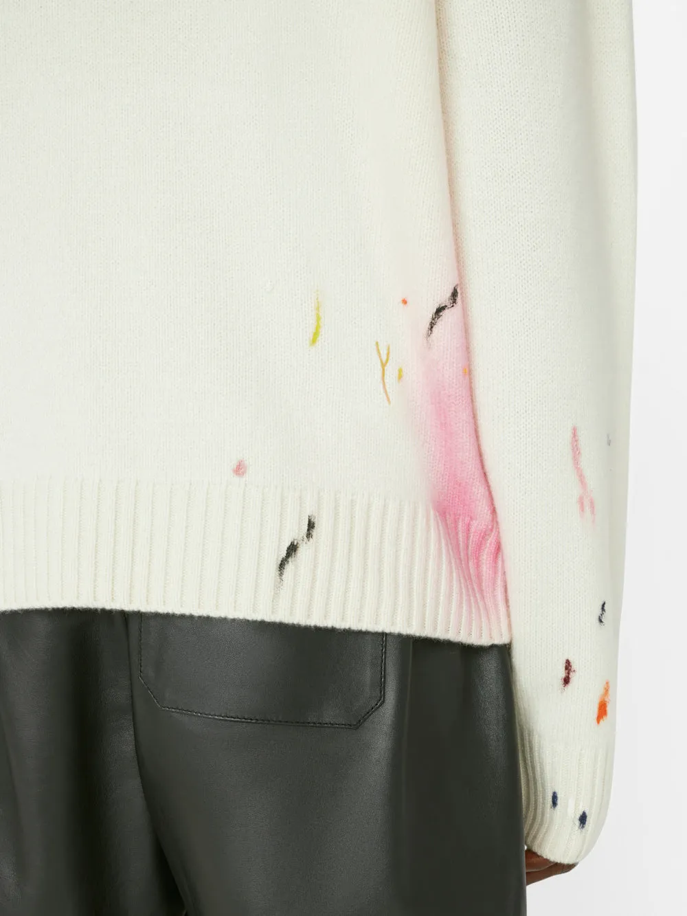 Color Spray Sweater -- Off White Multi