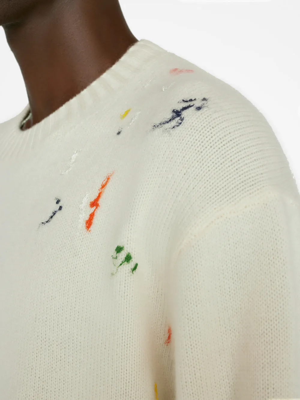 Color Spray Sweater -- Off White Multi