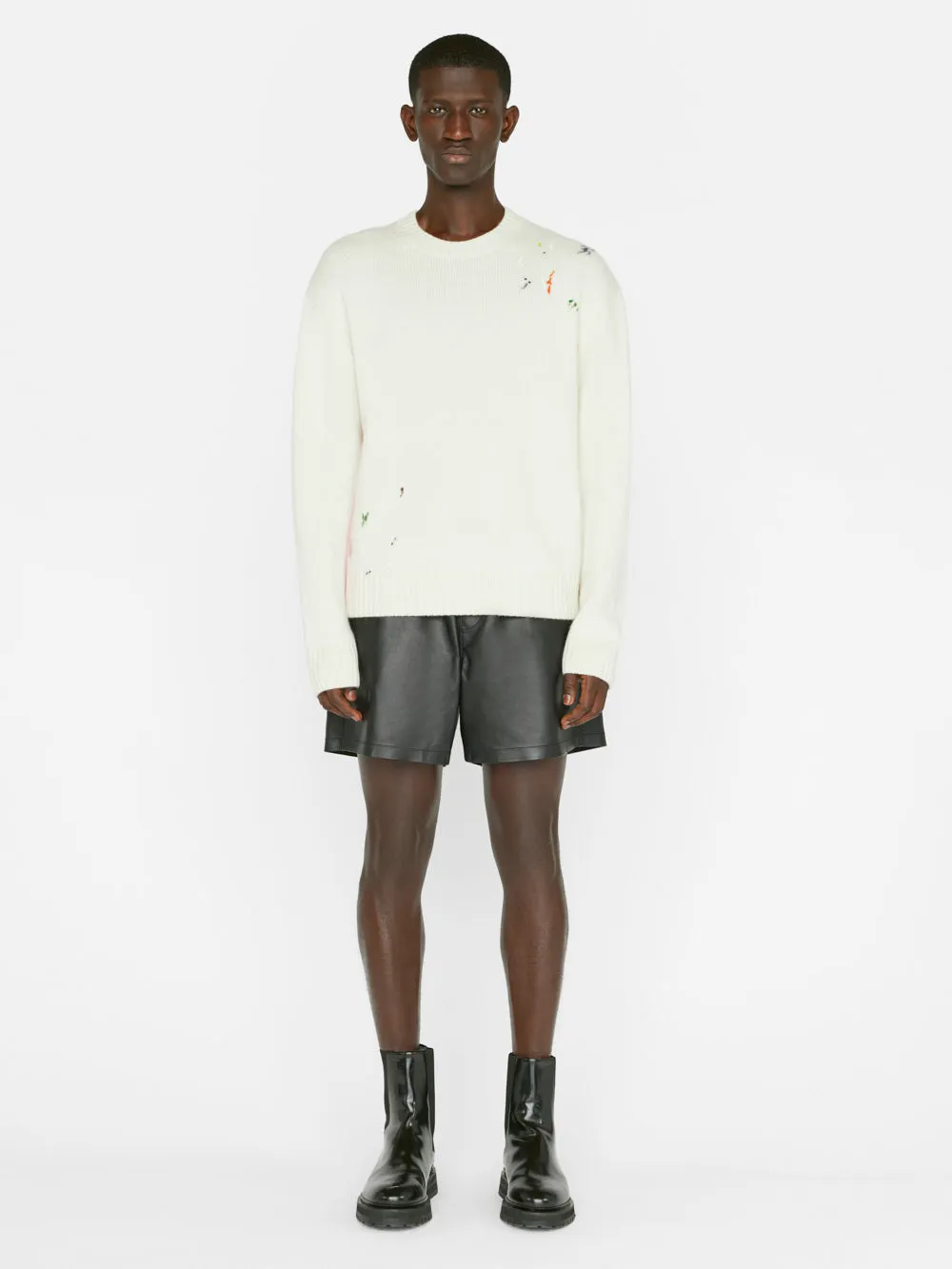 Color Spray Sweater -- Off White Multi