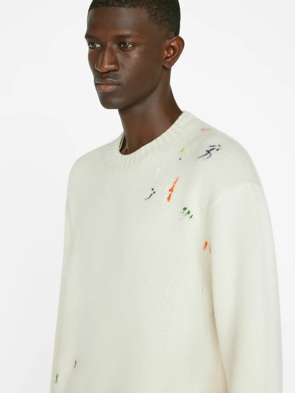 Color Spray Sweater -- Off White Multi
