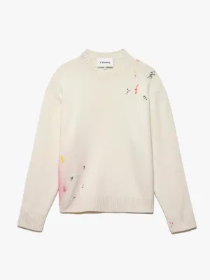 Color Spray Sweater -- Off White Multi