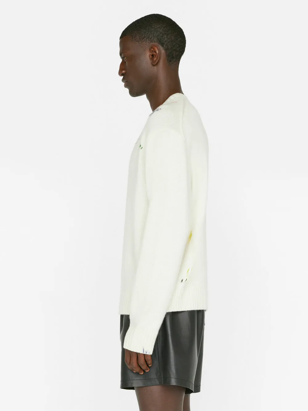 Color Spray Sweater -- Off White Multi