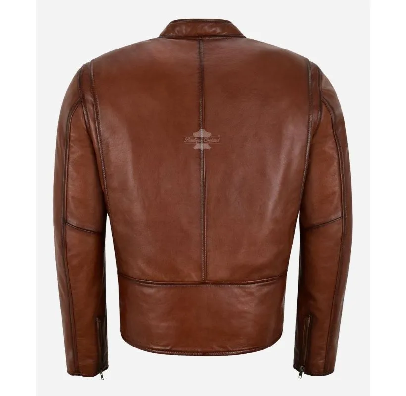 Dark Saddle Leather Jacket For Men's Classic Racer Biker Leather Jacket