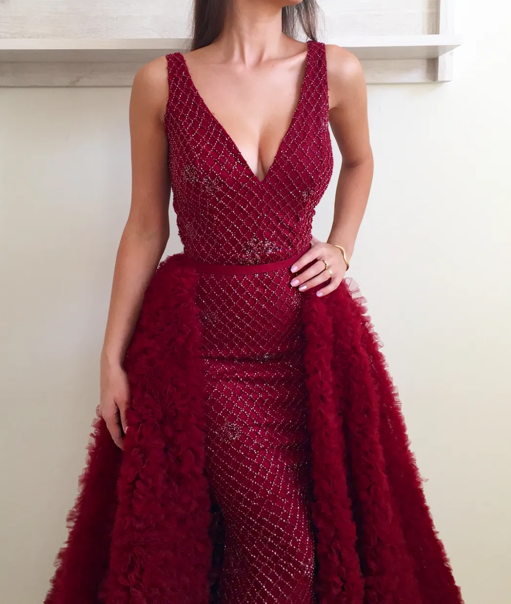 Dark Scarlet Siren Gown