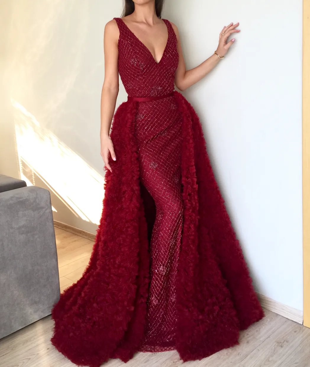 Dark Scarlet Siren Gown