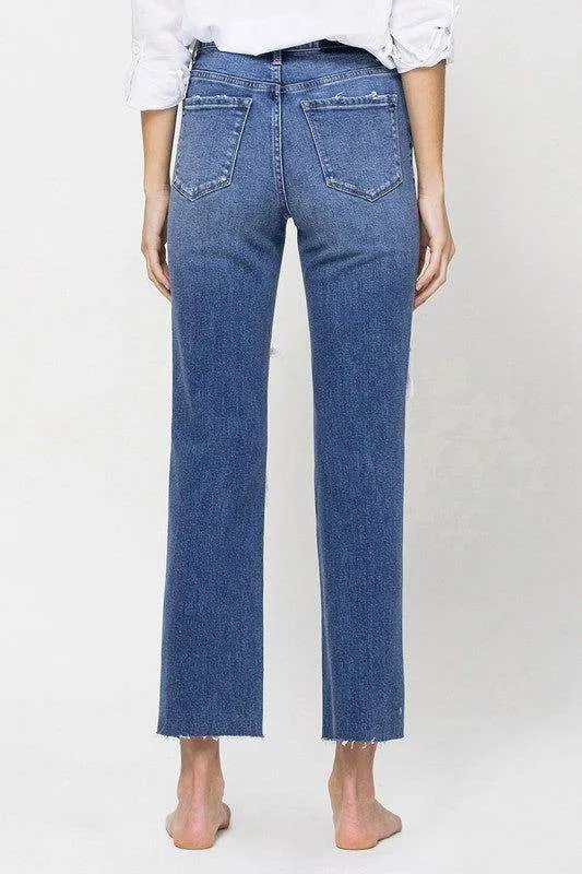 Flying Monkey | Distressed High Rise Ankle Relaxed Straight