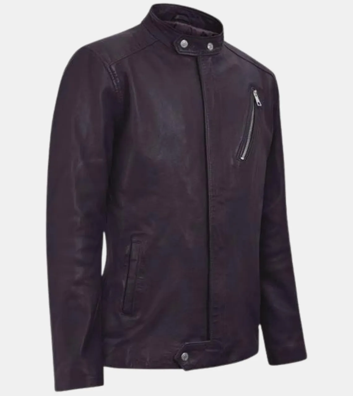 Gespare Men's Violet Biker's Leather Jacket