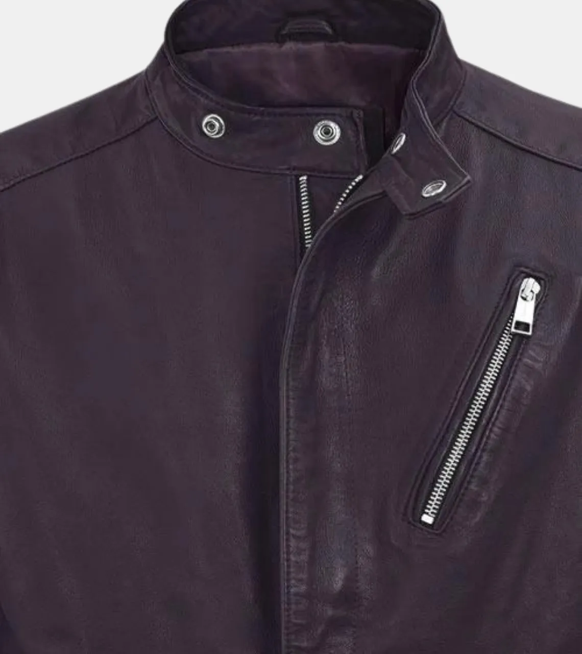 Gespare Men's Violet Biker's Leather Jacket