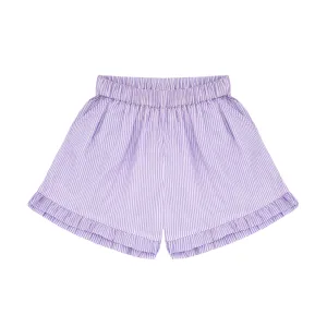 girls lavender stripe ruffle short