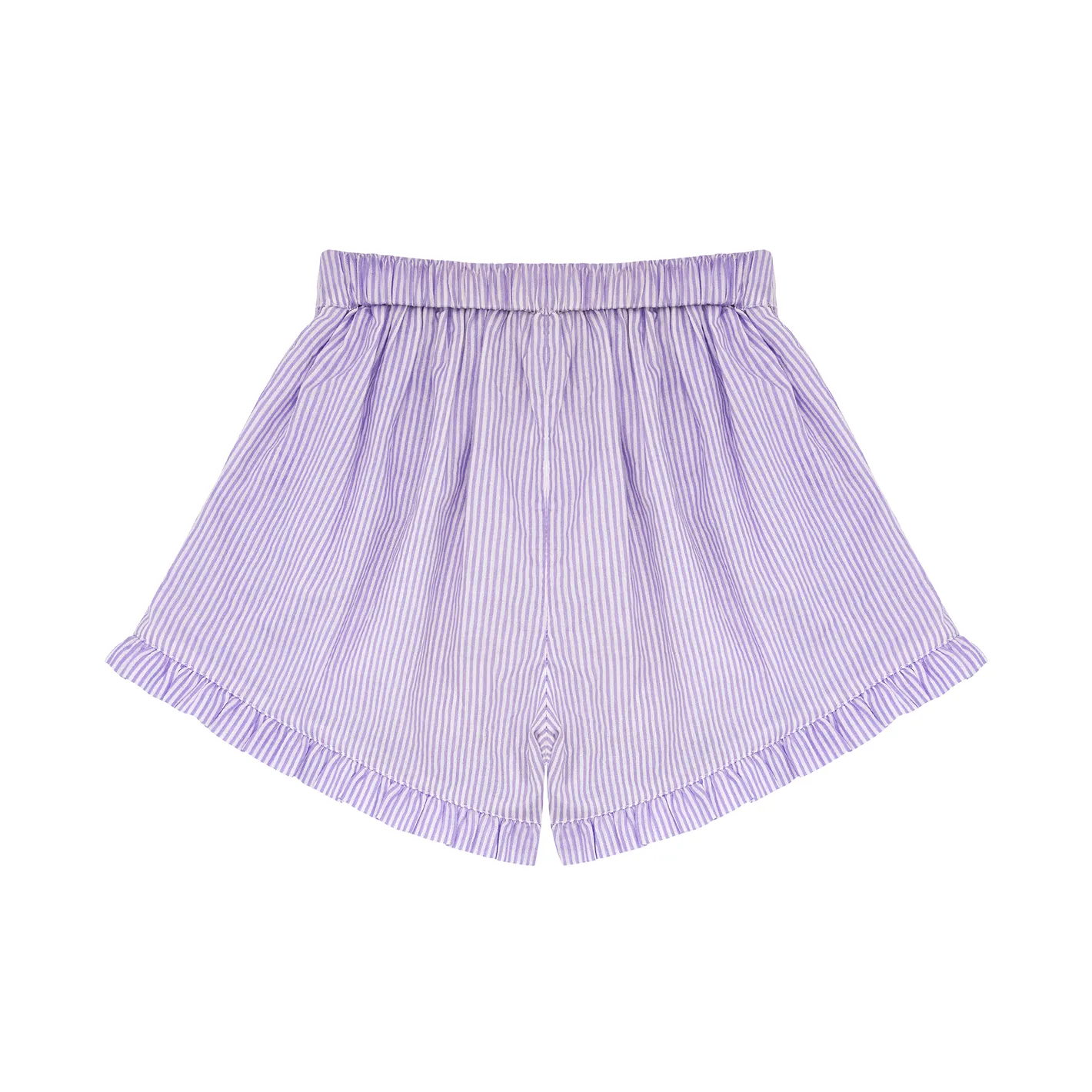 girls lavender stripe ruffle short