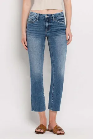Midnight in Paris Mid Rise Crop Slim Straight Jeans