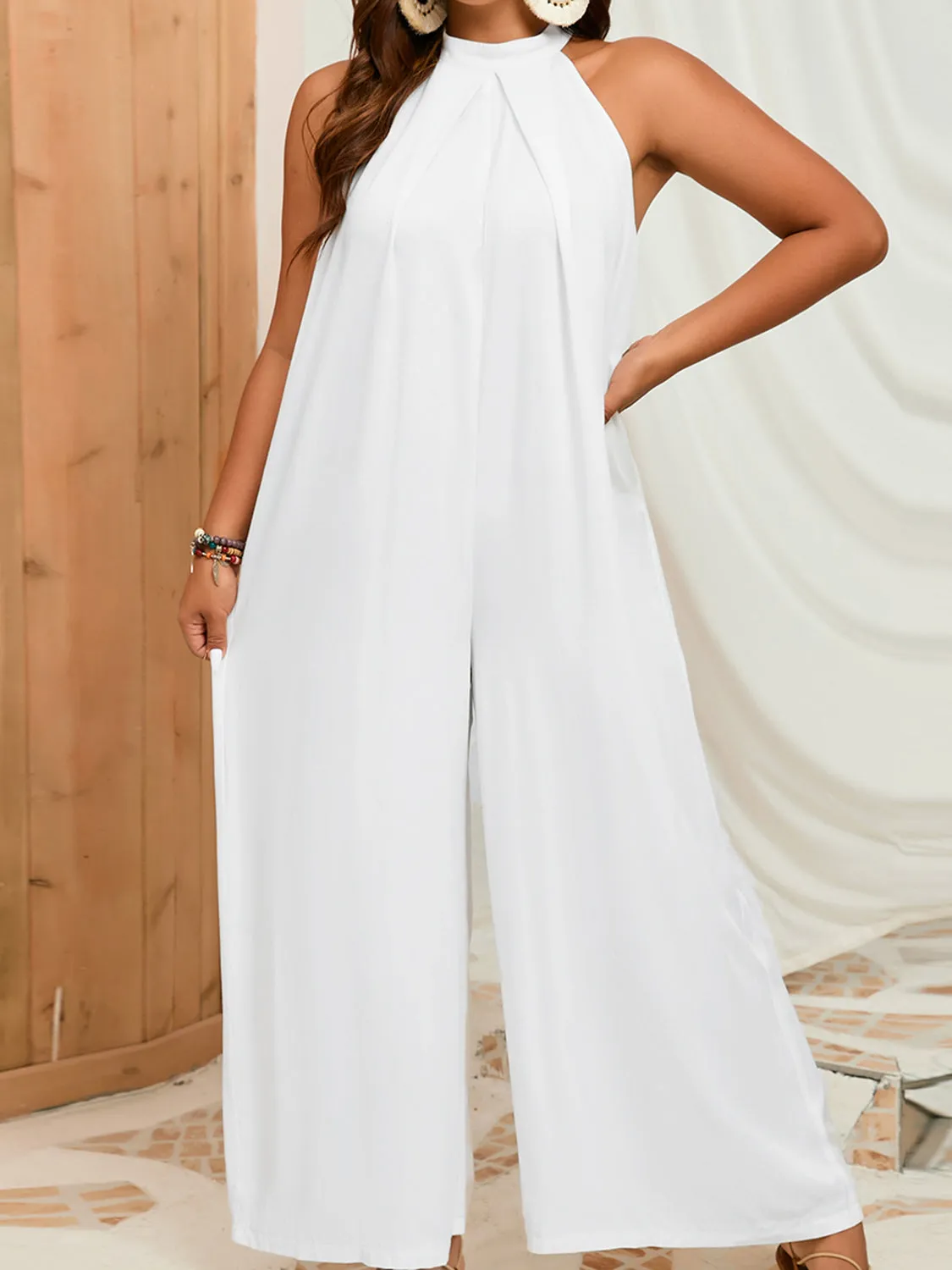 "Mary ME" Halter Neck Wide Leg Jumpsuit