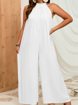 "Mary ME" Halter Neck Wide Leg Jumpsuit