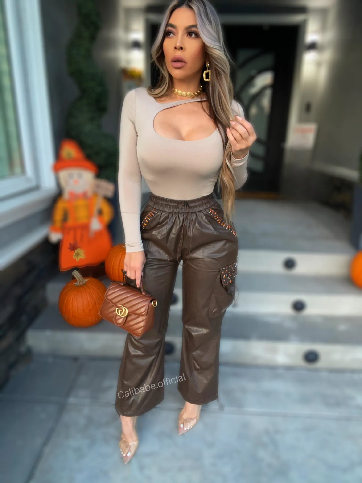 Ruth Cargo Pants (Brown )