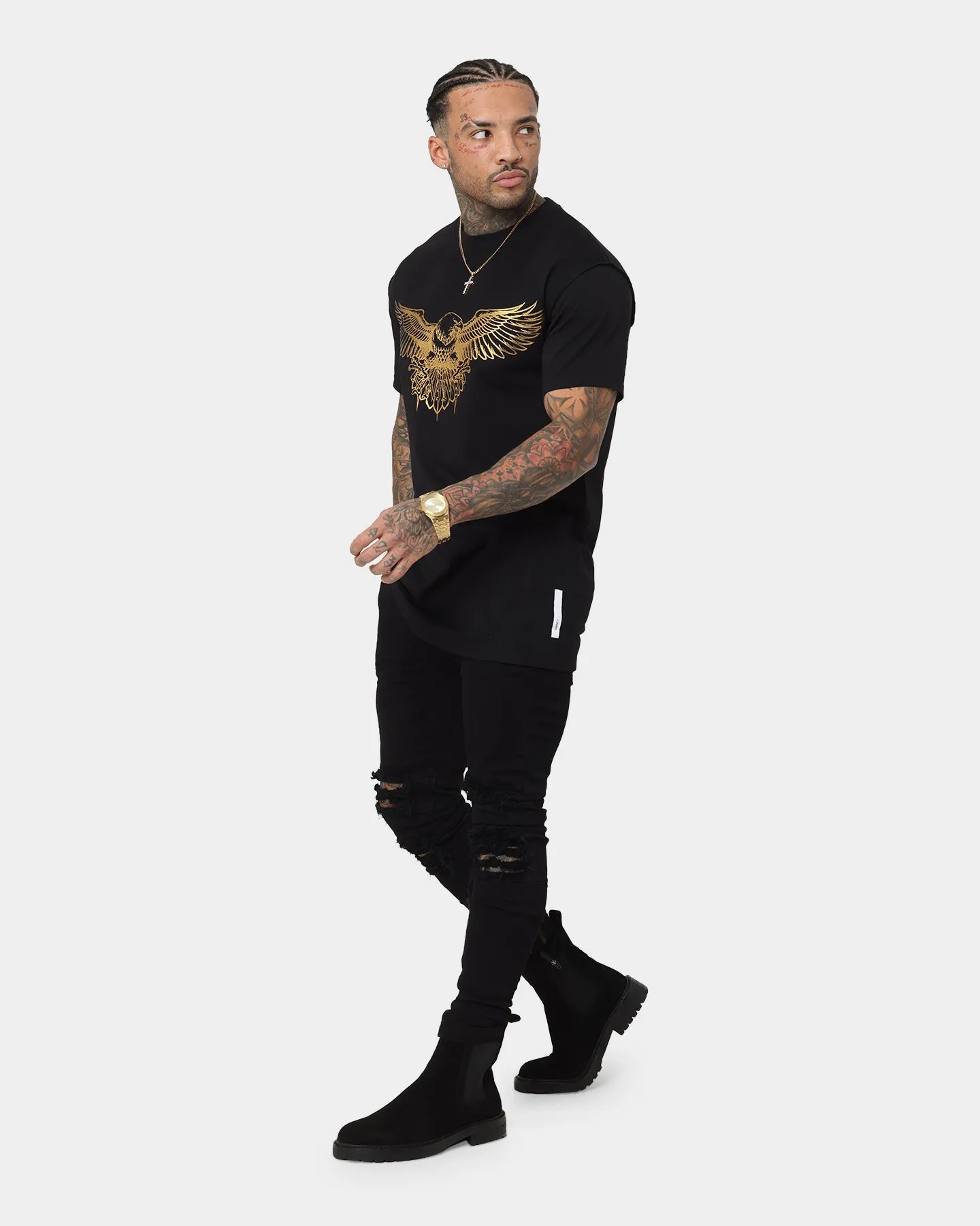Saint Morta Bird Of Prey Lafayette T-Shirt Black/Gold