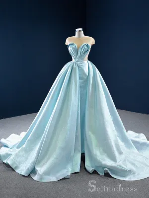 Selinadress Feature Ball Gown Luxury Sky Blue Prom Dress Evening Gowns DWH7200