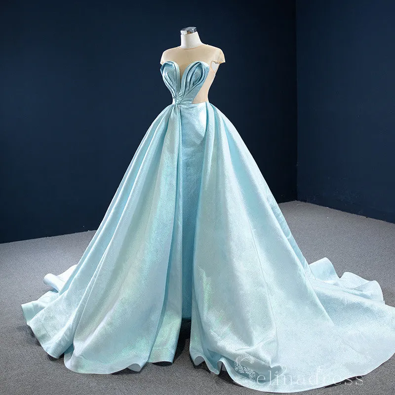 Selinadress Feature Ball Gown Luxury Sky Blue Prom Dress Evening Gowns DWH7200