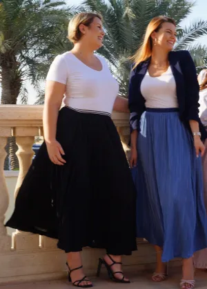 The Joss Maxi Skirt - Black Pleats
