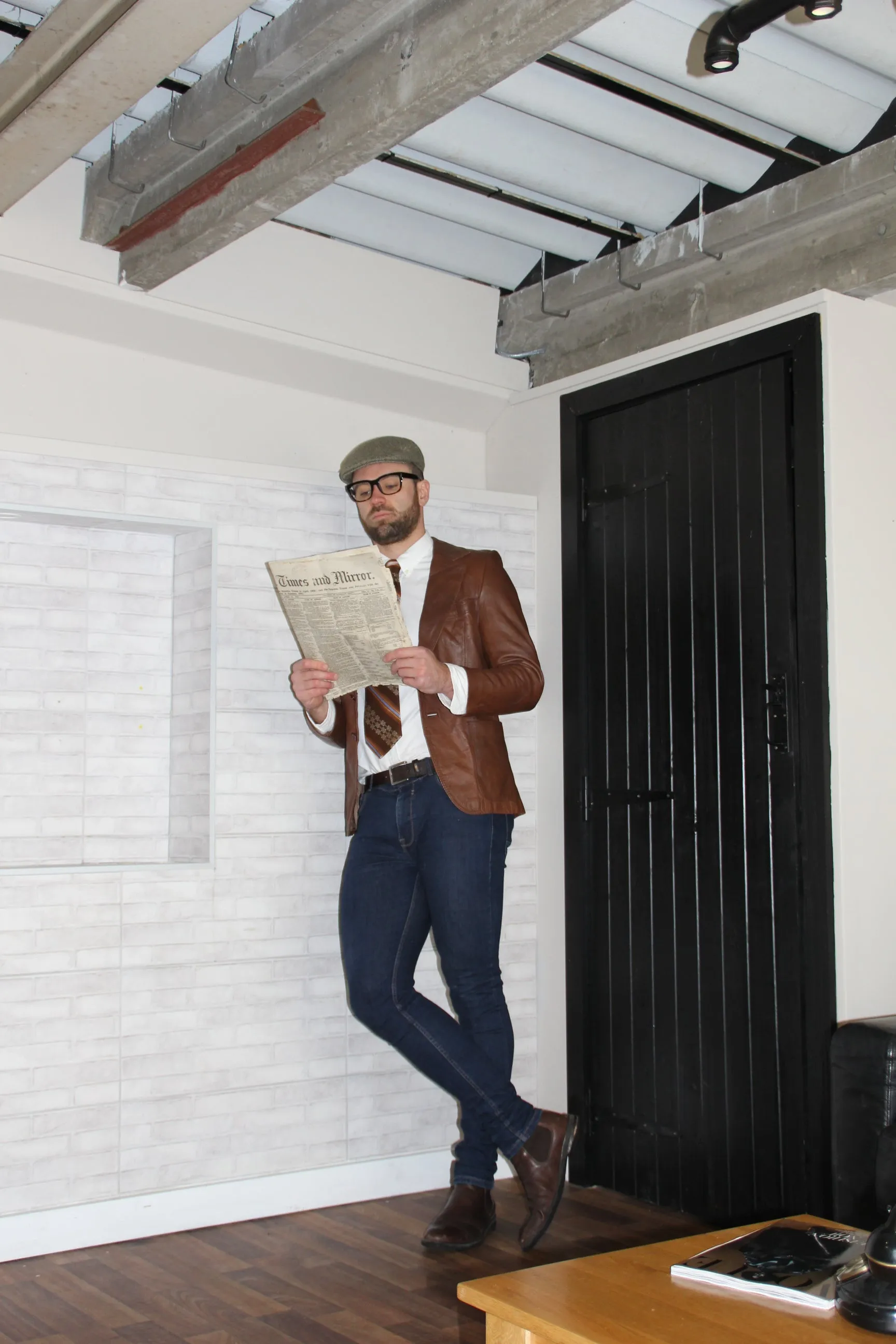 Vintage Dark Brown Leather Blazer Jacket