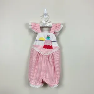 Vintage Pete's Jeans by Good Lad Pink Striped Romper 3T