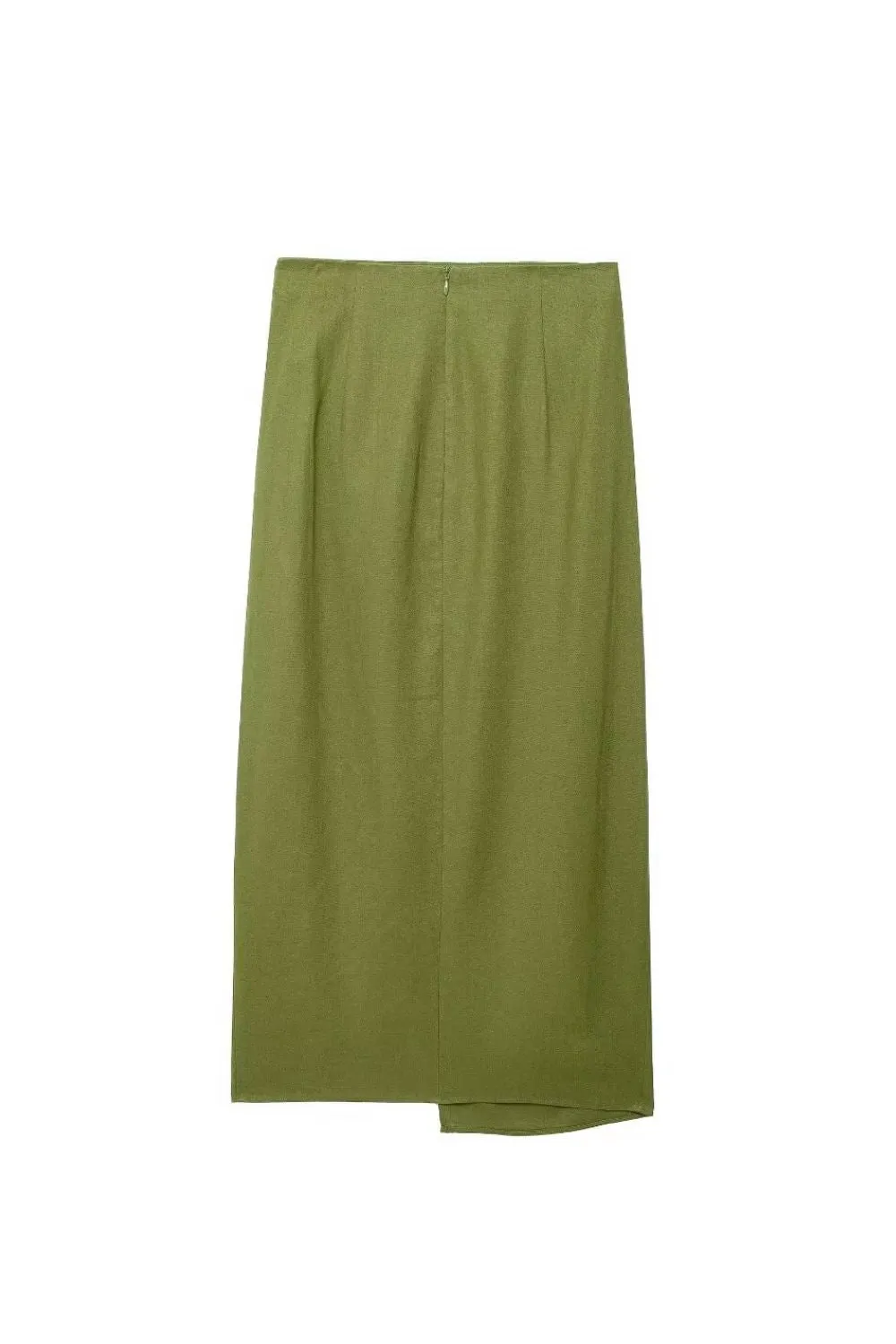 ‘Zoe’ Pleated Green Incorrect Mid-Length Skirt