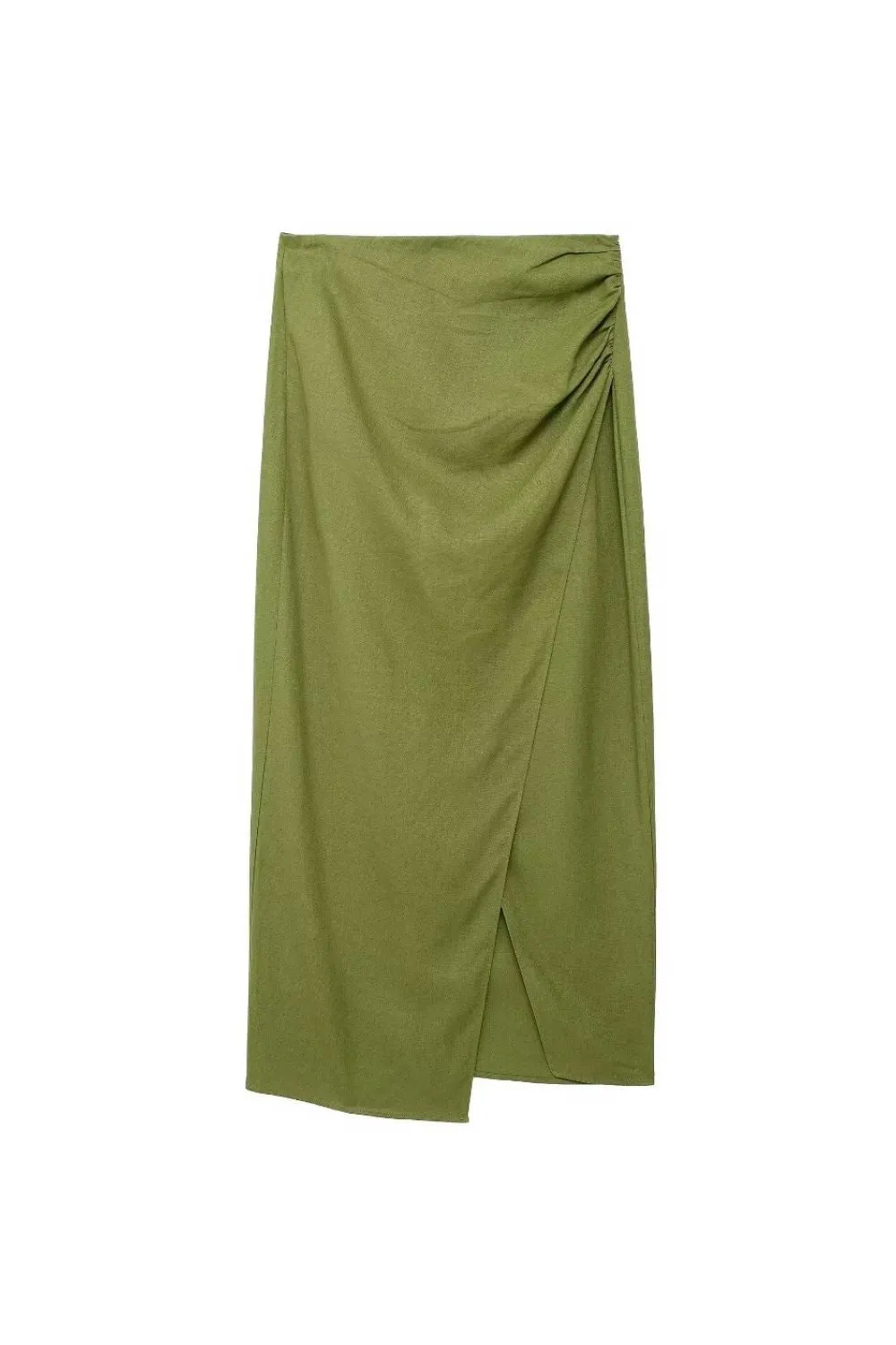 ‘Zoe’ Pleated Green Incorrect Mid-Length Skirt